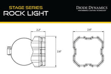 Load image into Gallery viewer, Diode Dynamics Stage Series Rock Light Tube Mount Adapter Kit (one) - Back View
