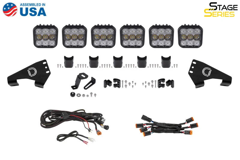Diode Dynamics Stage Series Roof Bracket Kit for 2020-Present Polaris RZR - Side View