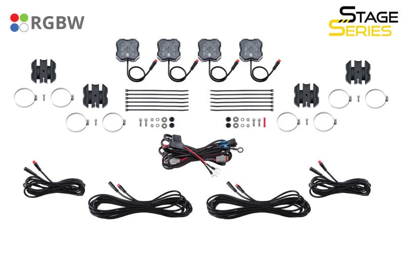 Diode Dynamics Stage Series SXS Rock Light Installer Kit - RGBW M8 w/Controller (4-pack) - Additional View 8