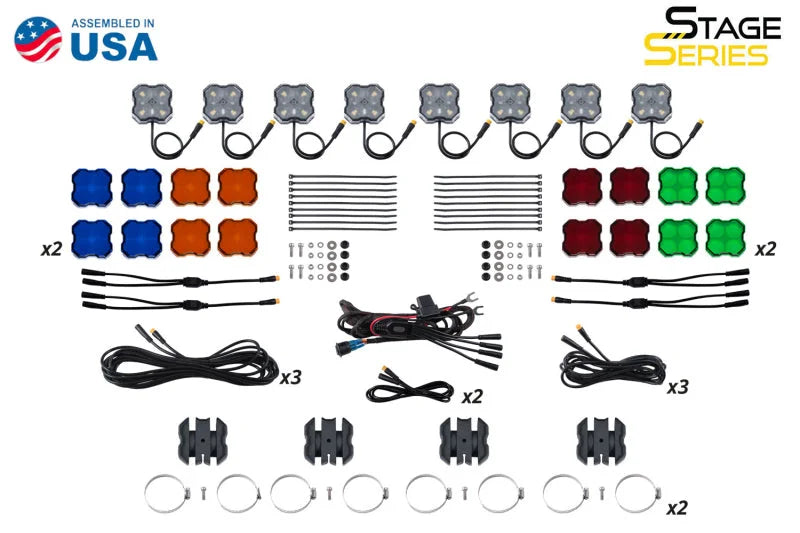 Diode Dynamics Stage Series SXS Rock Light Installer Kit - RGBW M8 w/Controller (8-pack) - Additional View 5