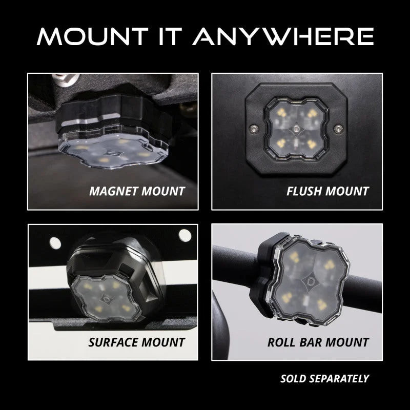 Diode Dynamics Stage Series SXS Rock Light Installer Kit - White Diffused M8 (4-pack) - Additional View 5
