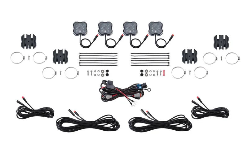 Diode Dynamics Stage Series SXS Rock Light Installer Kit RGBW M8 (4-pack) - Main Product View