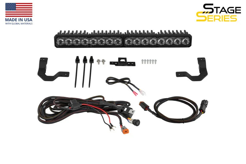Diode Dynamics TRD Grille Lightbar SS20 Sport White Combo 6000K fits 2024-2026 Toyota Tacoma LIMITED - Side View