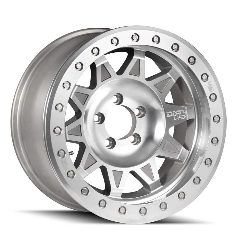 Dirty Life 9302 Roadkill Race 17x9 / 5x139.7 BP / -14mm Offset / 108mm Hub Machined Wheel - Beadlock - Back View