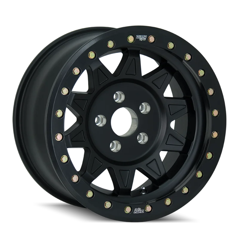 Dirty Life 9302 Roadkill Race 17x9/5x127 BP/-14mm Offset/71.5mm Hub Matte Blk Wheel - Beadlock - Side View
