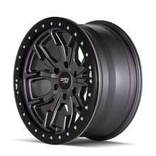Load image into Gallery viewer, Dirty Life 9303 DT-1 17x9/6x139.7 BP/-12mm Offset/106mm Hub Matte Gunmetal Wheel - Beadlock - Detail View