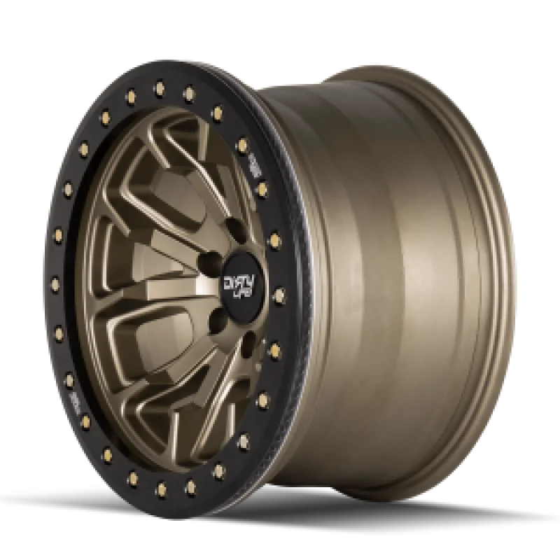 Dirty Life 9303 DT-1 20x9 / 8x165.1 BP / 0mm Offset / 130.8mm Hub Satin Gold Wheel - Beadlock - Main Product View