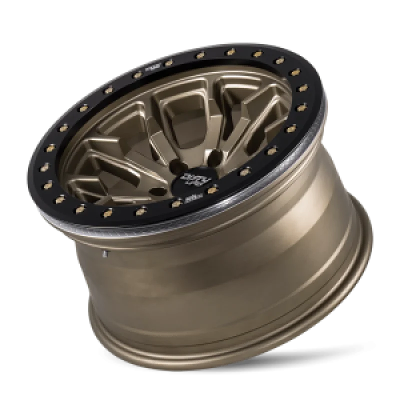 Dirty Life 9303 DT-1 20x9 / 8x165.1 BP / 0mm Offset / 130.8mm Hub Satin Gold Wheel - Beadlock - Detail View
