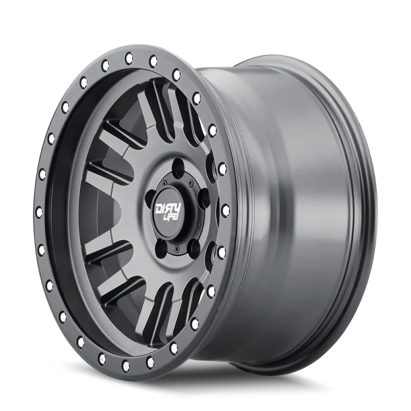 Dirty Life 9309 Canyon Pro 17x9/5x127 BP/-38mm Offset/71.5mm Hub Satin Graphite Wheel - Beadlock - Detail View