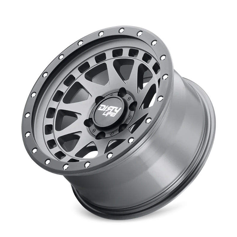 Dirty Life 9311 Enigma Pro 17x9/5x127 BP/-38mm Offset/71.5mm Hub Satin Graphite Wheel - Beadlock - Detail View