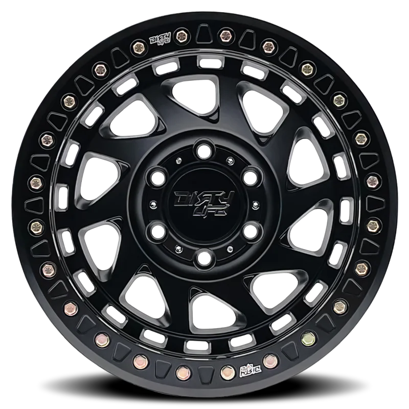 Dirty Life 9313 Enigma Race 17x9 / 5x127 BP / -38mm Offset / 78.1mm Hub Matte Black Wheel - Side View