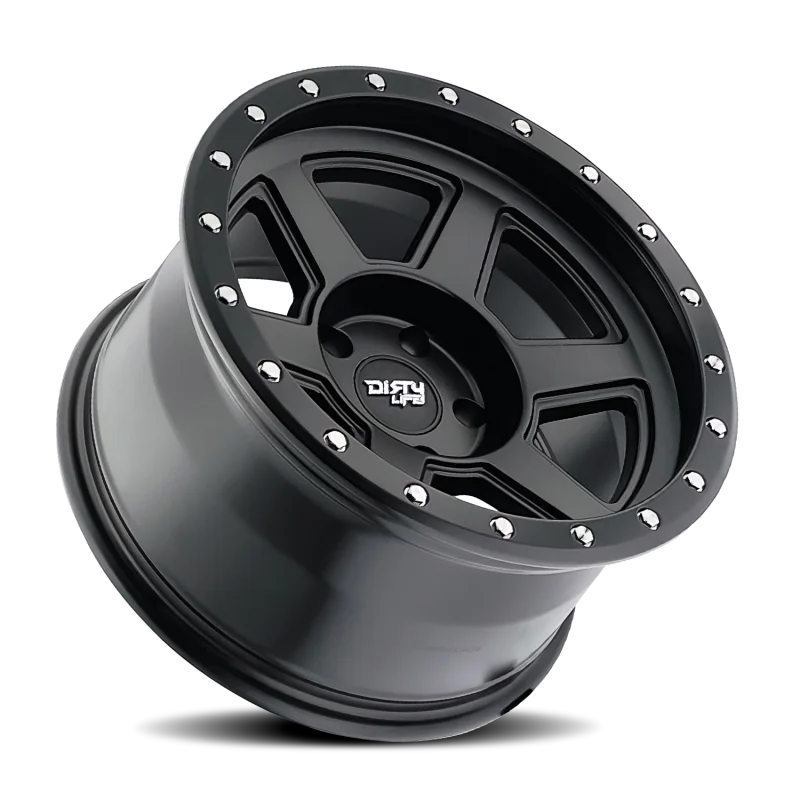 Dirty Life 9315 Compound 17x9 / 5x127 BP / -12mm Offset / 78.1mm Hub Matte Black Wheel - Side View