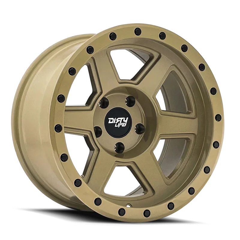 Dirty Life 9315 Compound 17x9 / 6x139.7 BP / -12mm Offset / 106mm Hub Desert Sand Wheel - Detail View