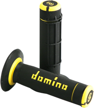 Load image into Gallery viewer, Domino Grips - Dually - Half Waffle - Black/Yellow A02041C4740A7-1 - Main Product View