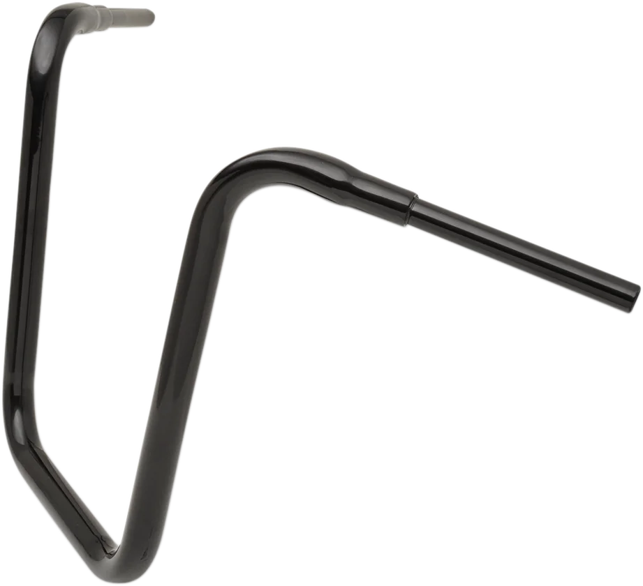 Drag Specialties 1-1/2" "Big" Buffalo Ape Hanger Bar - 18" - TBW - Black - Side View