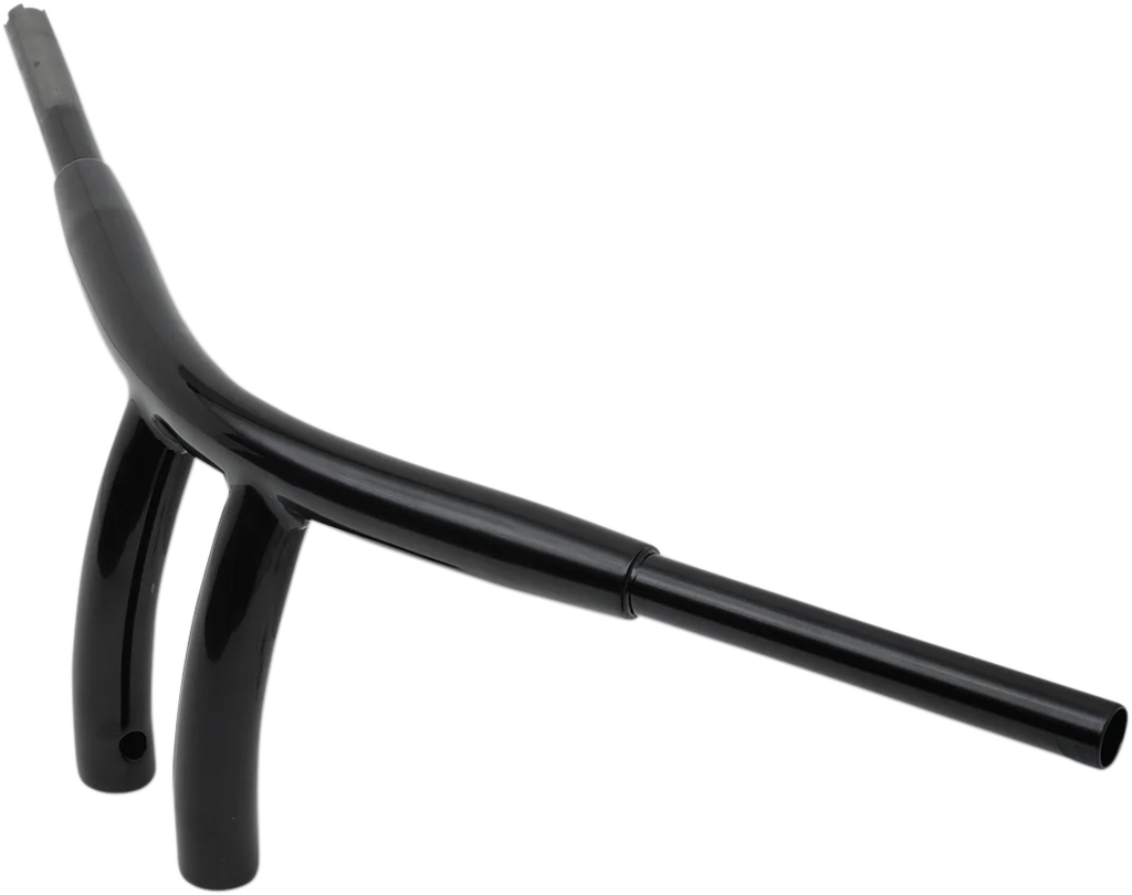 Drag Specialties 1-1/2" "Big" Buffalo Bar - Radius - 8" - Gloss Black - Side View