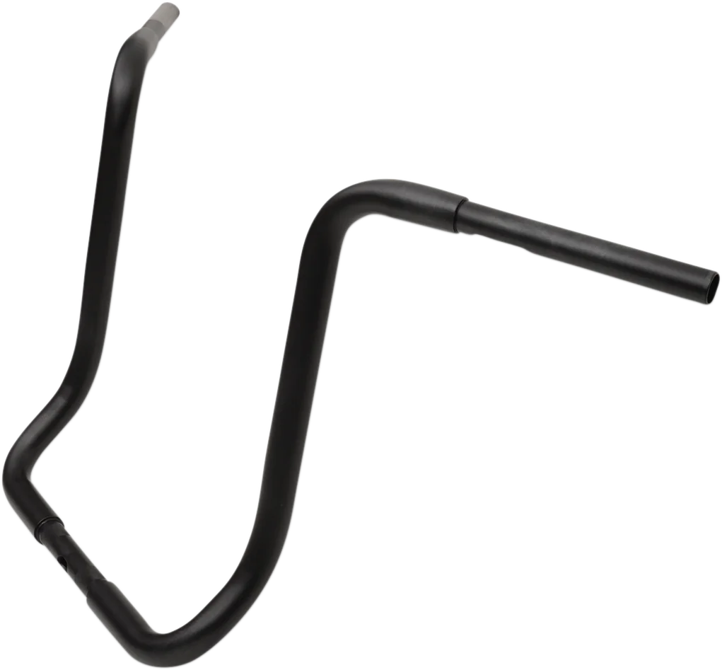 Drag Specialties 1-1/4" Buffalo Touring Handlebar - 17" - TBW - Flat Black 0601-4265 - Side View