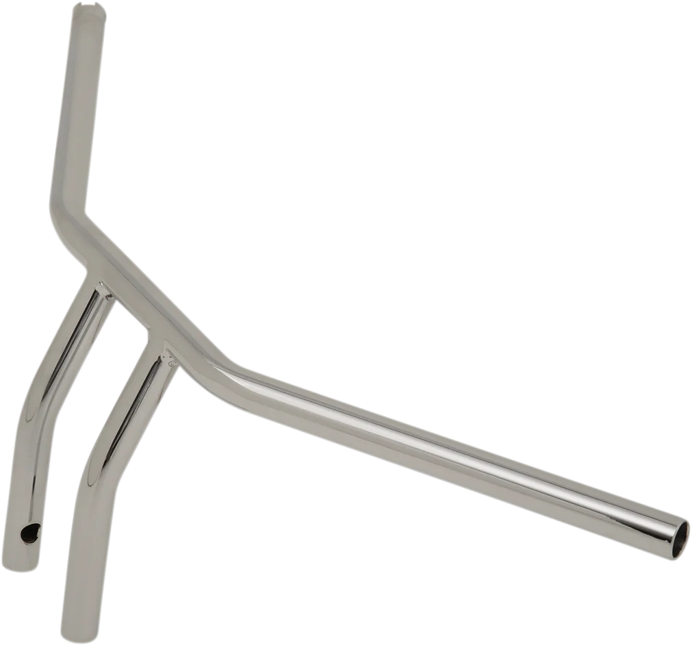 Drag Specialties 1" T-Bar - Dimpled - Curved - 8" - Chrome 0601-4227 - Side View