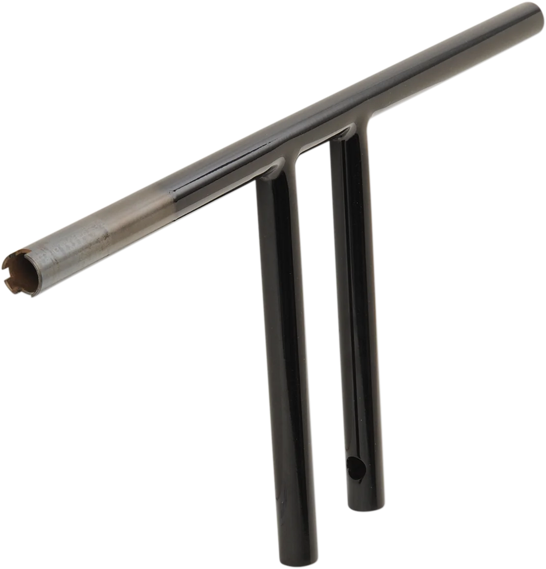 Drag Specialties 1" T-Bar - Dimpled - Straight - 10" - Black 0601-4222 - Side View