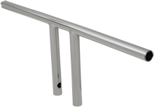 Load image into Gallery viewer, Drag Specialties 1" T-Bar - Dimpled - Straight - 8" - Chrome 0601-4218 - Side View