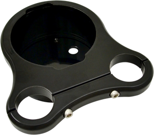 Drag Specialties 1.25" T-Bar Single Gauge Mount - Gloss Black - For '00-'20 OEM Style Gauges 2201-0200 - Main Product View