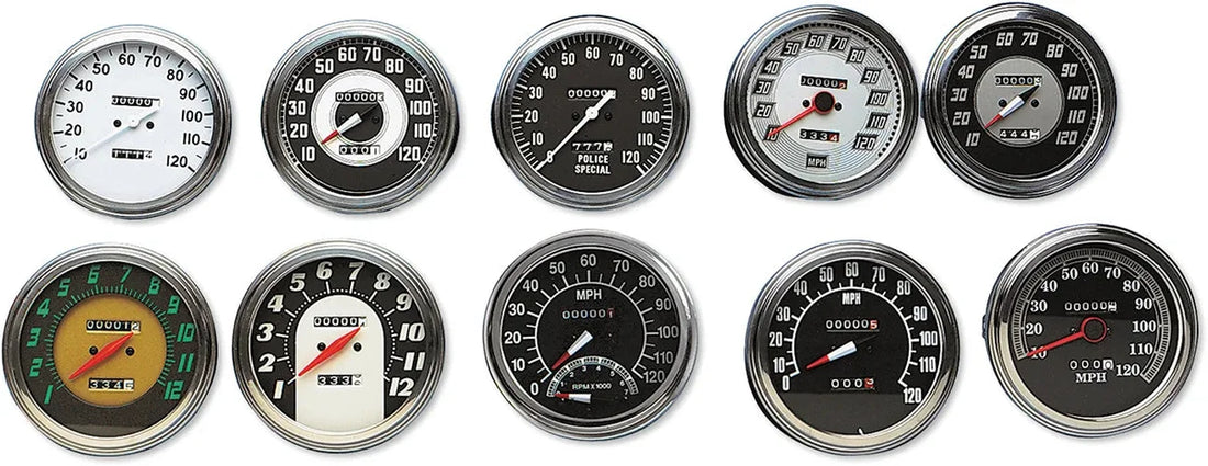 5" MPH FL-Style 1:1 Speedometer - '36-'40 White Face DragSpecialties 70842M - Side View