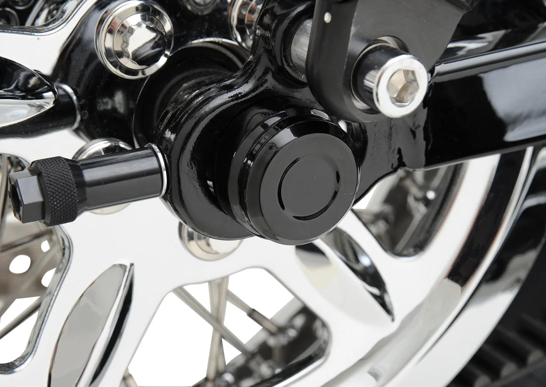 Drag Specialties Axle Cap - Rear - Black - Side View