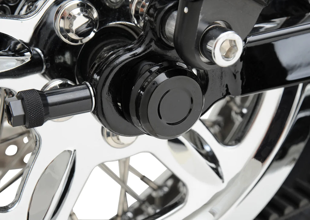 Drag Specialties Axle Cap - Rear - Black - Side View