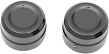 Load image into Gallery viewer, Drag Specialties Axle Caps - Front - Black - Pair - Main Product View
