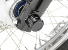 Load image into Gallery viewer, Drag Specialties Axle Caps - Front - Black - Pair - Back View