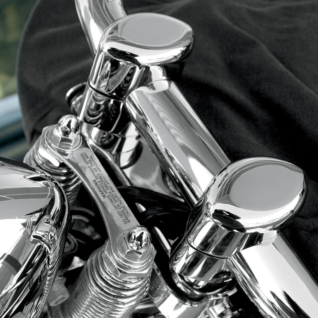 Drag Specialties Big Buffalo 1-1/2" Handlebar Riser Kit - Chrome fits Harley-Davidson Springer - Side View