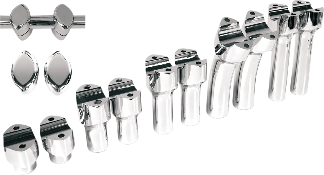 Drag Specialties Big Buffalo Handlebar Risers - Pullback - 5-1/2" - Chrome - Side View