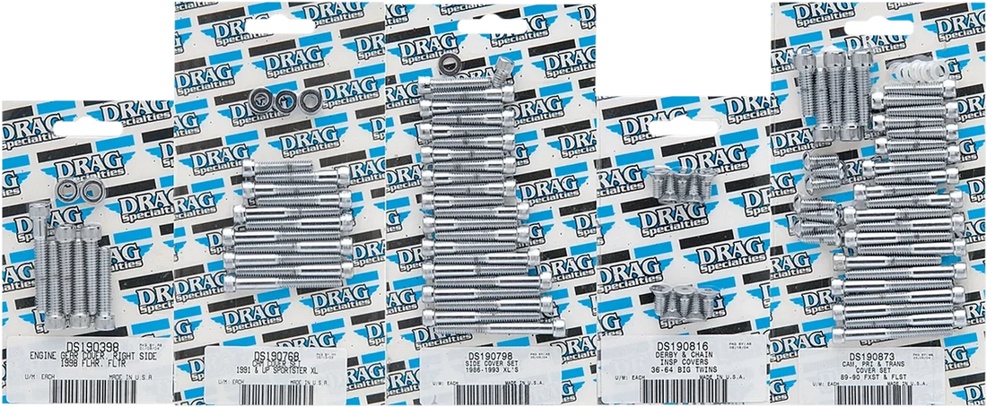 Drag Specialties Bolt Kit - Primary Cover Only - Socket-Head/Smooth fits 1971-1976 Harley-Davidson Sportster - Side View
