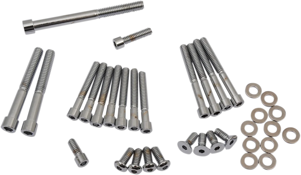 Drag Specialties Bolt Set - Left Side Primary Cover/Crank/Shifter - Smooth