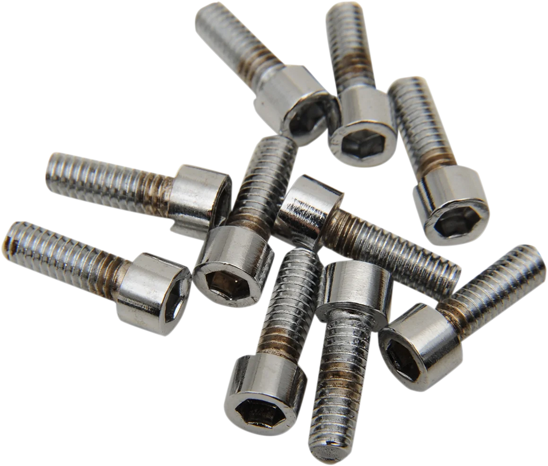 Drag Specialties Bolts - Socket-Head - Replacement - Smooth/Coarse Thread - #10-24 x 2" - 10 Pack - Side View