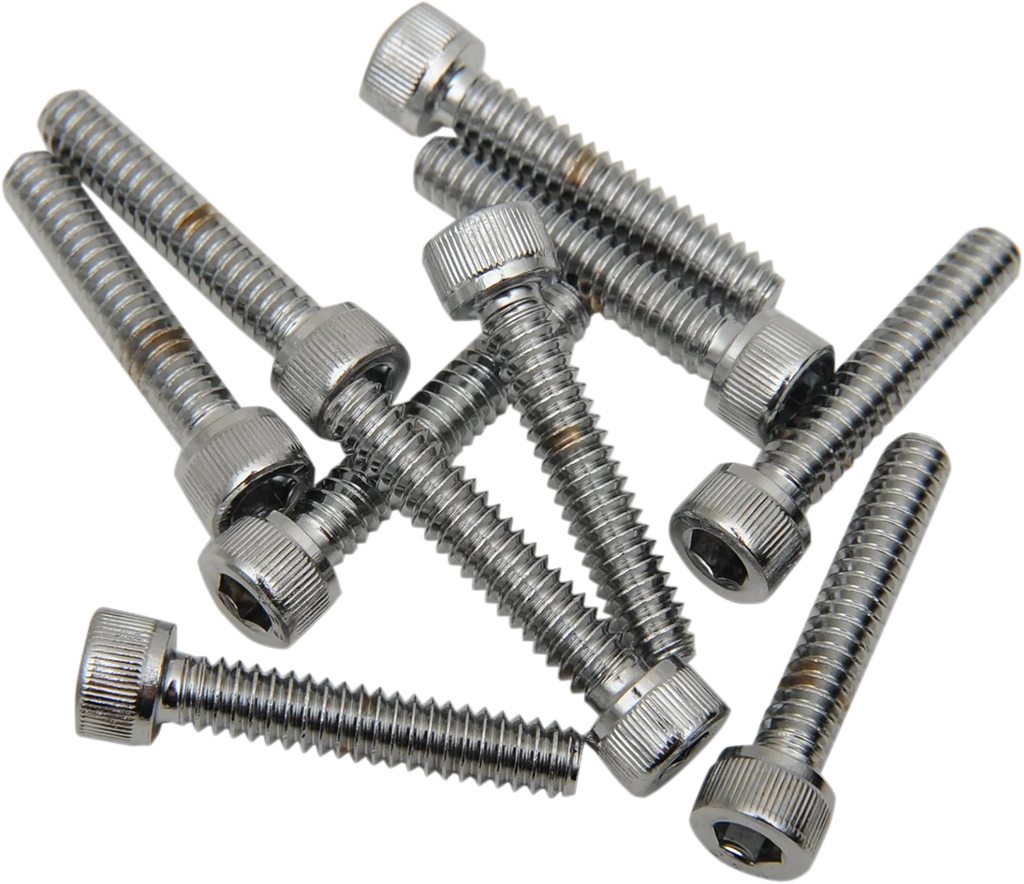 Drag Specialties Bolts - Socket-Head - Replacement - Smooth/Coarse Thread - #10-24 x 3/4" - 10 Pack - Back View