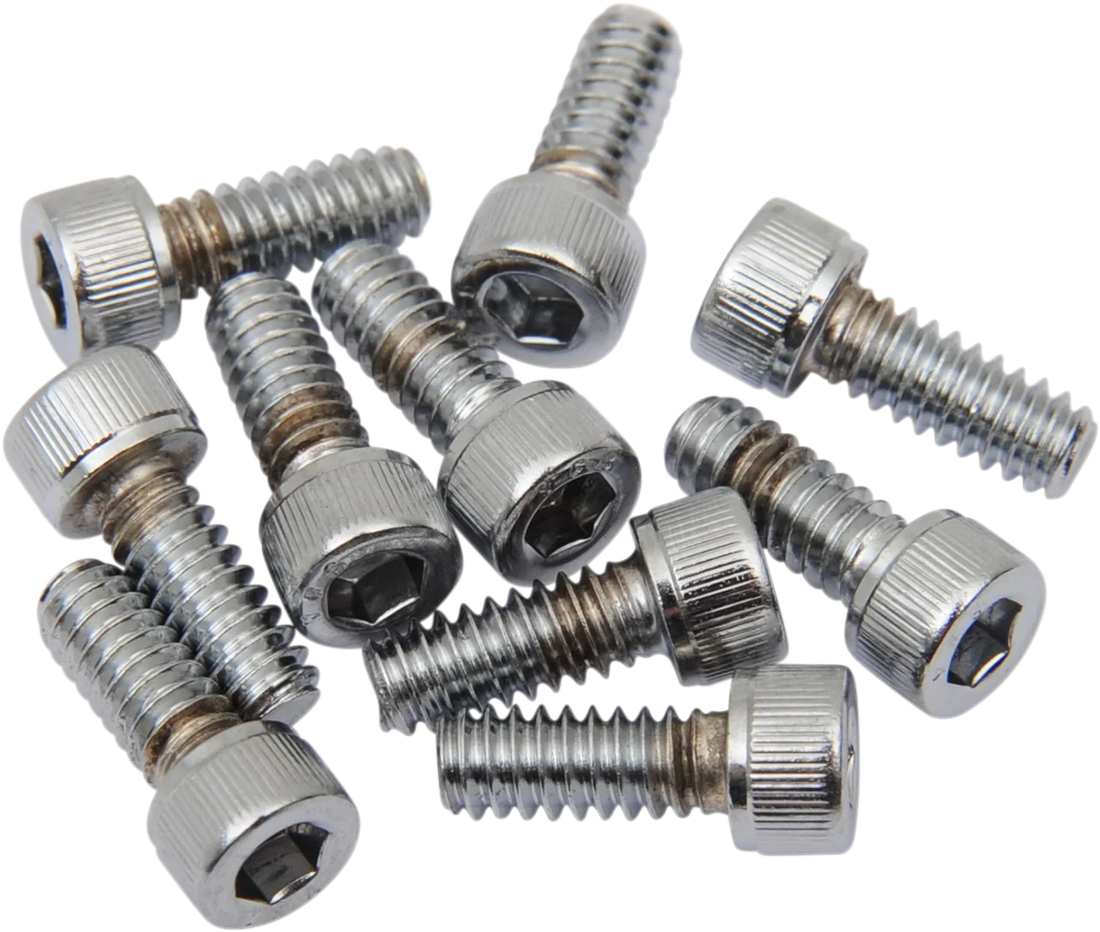 Drag Specialties Bolts - Socket-Head - Replacement - Smooth/Coarse Thread - #10-24 x 3/8" - 10 Pack - Side View