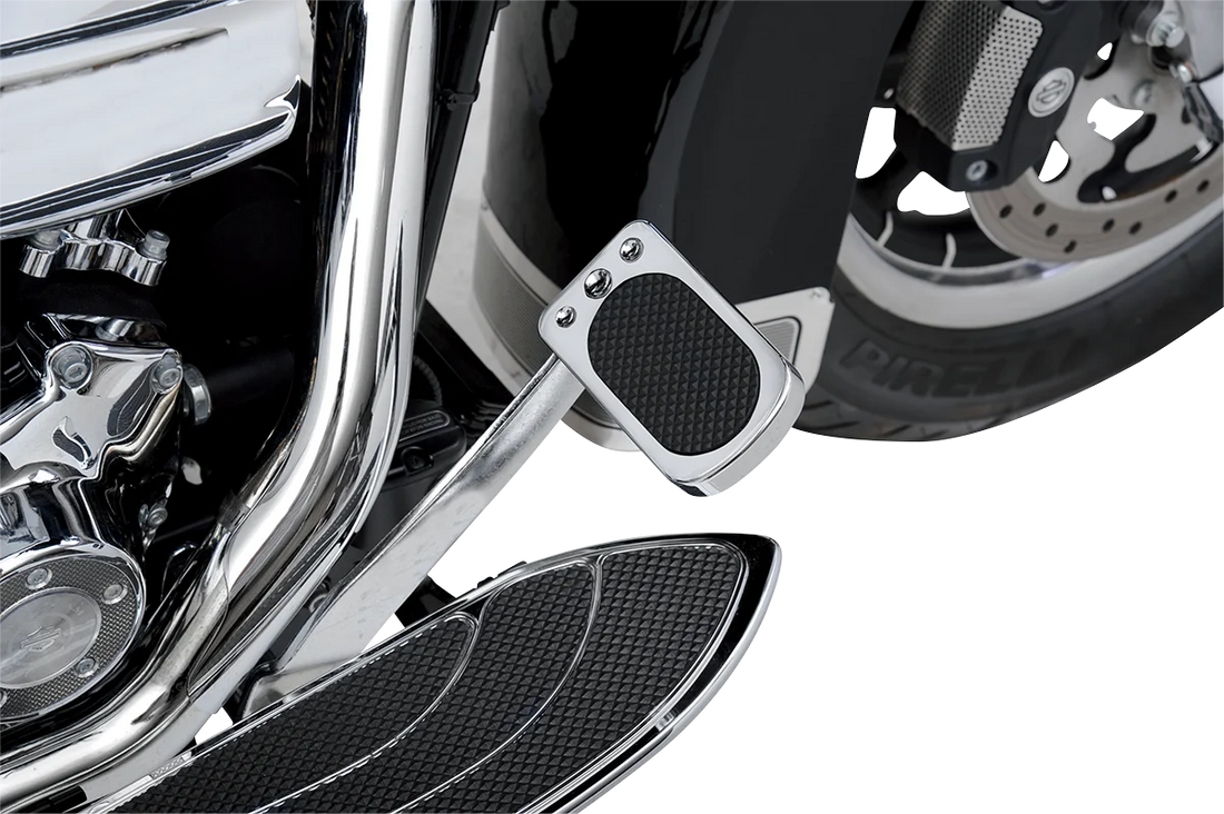 Drag Specialties Brake Pedal Pad - Chrome 1610-0133 - Installation View