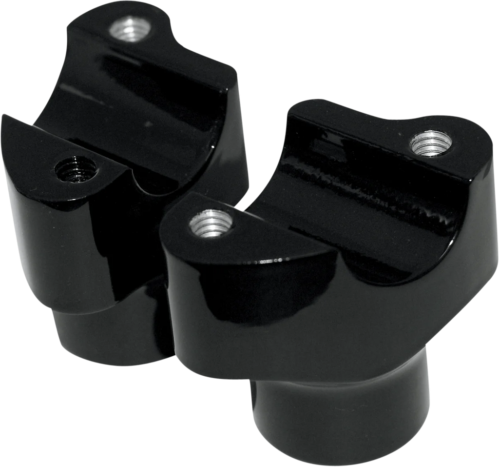 Drag Specialties Buffalo Billet Aluminum Handlebar Risers - 1-1/2" - Black 0602-0350 - Main Product View