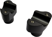 Load image into Gallery viewer, Drag Specialties Buffalo Billet Aluminum Handlebar Risers - 1-1/2" - Flat Black 0602-0809 - Main Product View