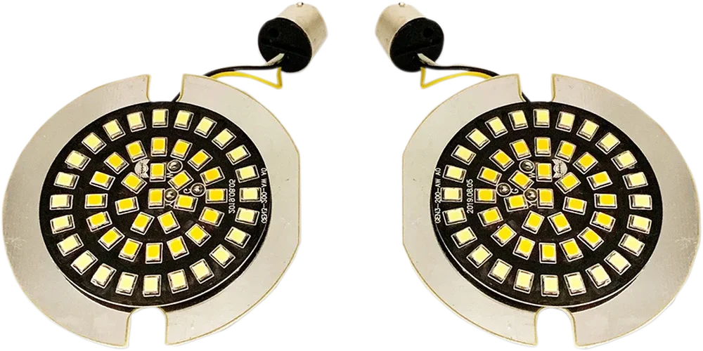 Bullet-Style Dual Front Turn Signal Insert - White - Amber DragSpecialties DS-300-AW-1157 - Installation View