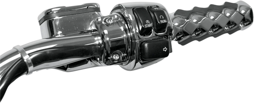Drag Specialties Cable Clamp - Dual Throttle/Idle - 1-1/4" - Chrome - Side View