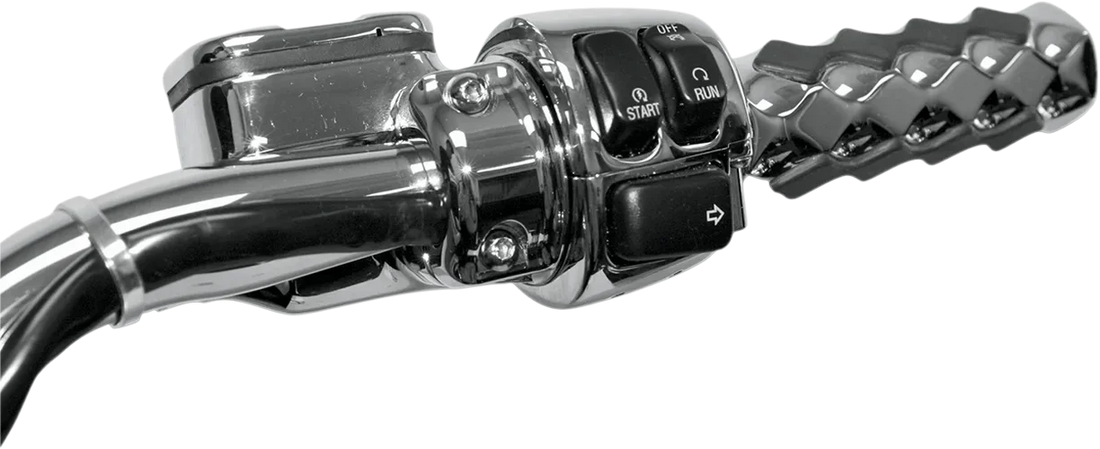 Drag Specialties Cable Clamp - Dual Throttle/Idle - 1-1/4" - Chrome - Side View