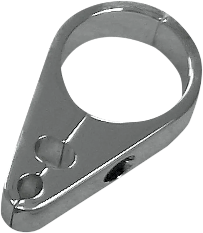 Drag Specialties Cable Clamp - Single Throttle/Idle - 1" - Chrome - Side View