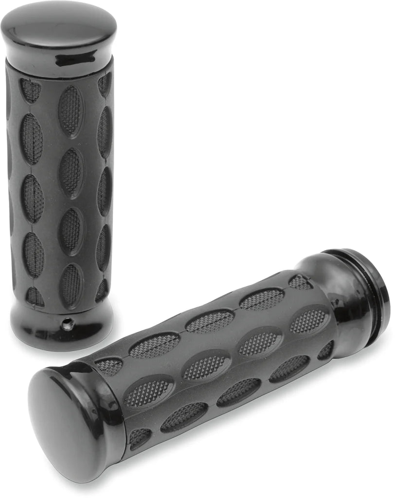 Drag Specialties Custom Rubber Grips - Hotop - Black/Rubber - Main Product View