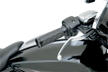 Load image into Gallery viewer, Drag Specialties Custom Rubber Grips - Hotop - Black/Rubber - Side View