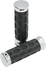 Load image into Gallery viewer, Drag Specialties Custom Rubber Grips - Hotop - Black/Rubber - Installation View