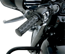 Load image into Gallery viewer, Drag Specialties Custom Rubber Grips - Hotop - TBW - Black/Rubber - Side View