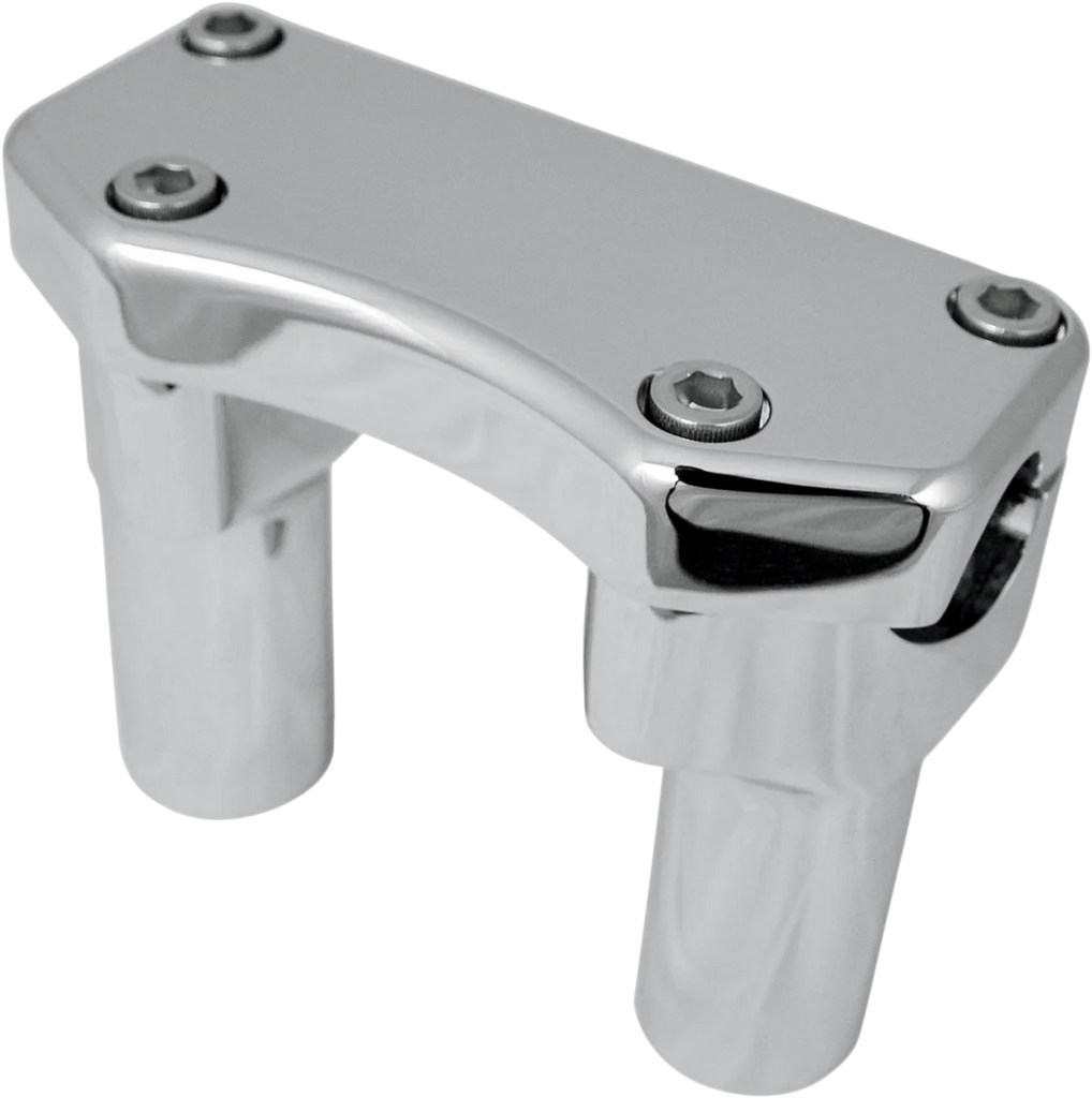 Drag Specialties Handlebar Riser & Top Clamp Kit - 1-1/2" - Buffalo - Black - Side View