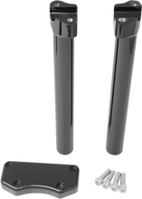 Load image into Gallery viewer, Drag Specialties Handlebar Riser &amp; Top Clamp Kit - 12" - Buffalo - Black - Main Product View